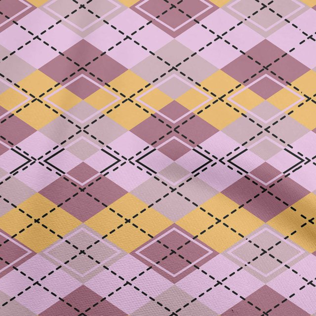 oneOone Viscose Jersey Purple Fabric Check Sewing Craft Projects Fabric Prints By Yard 60 Inch Wide