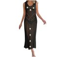 thumbnail image 3 of Besolor Robe Maxi Crochet Sans Manches pour Femmes, Robe Longue en Tricot à Fleurs Ajourée, Maillot de Bain de Plage, 3 of 4