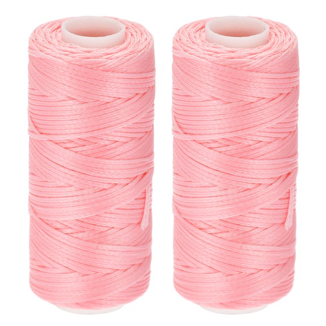 Unique Bargains Pink Polyester Waxed Leather Sewing Thread, 55 Yards, 2 Pack