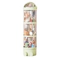 thumbnail image 3 of Riforla Vertical Toy Storage Tube with LED Strip Vertical Toy Storage Tube New Stuffed Animal Storage Tube Vertical Stuffed Animal Tube Doll Storage Tube with 360° Rotation Wheels with Lid Green, 3 of 3