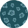thumbnail image 1 of Ahgly Company Tapis Rond Lavable en Machine Intérieur Transitionnel Moyen Vert Sarcelle, 3 Pieds Rond, 1 of 7