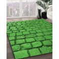 thumbnail image 3 of Ahgly Company Tapis d'Intérieur Lavables à la Machine, Carrés, Transitionnels, Verts, Tapis de Zone, 3 Pieds Carré, 3 of 7