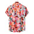 thumbnail image 5 of Chemise en Denim Homme Décontractée Boutons Plage Imprimé Floral Non Positionné Col Rabattu Chemise à Manches Courtes Blouse, 5 of 5