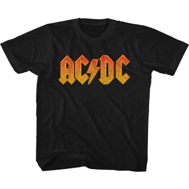 AC/DC Hard Rock Band Music Group Orange Distressed Logo Toddler T-Shirt Tee