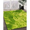 thumbnail image 3 of Ahgly Company Machine Washable Indoor Round Transitional Dark Lime Green Area Rugs, 4' Round, 3 of 7