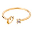 thumbnail image 1 of Riforla Gold Personalized Rhinestone 26 Initial Ring Jewelry Personalized Initial Letter Open Ring with Diamond Rhinestone Ring for Women Womens Jewelry O, 1 of 3