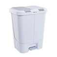 thumbnail image 1 of Step N’ Sort 40L Dual Trash & Recycling Bin – 2 x 20L Kitchen Garbage Can, Hands-Free Step Pedal, Dual Lid Opening, Soft-Close Lid, Removable Inner Bins, White, 1 of 13
