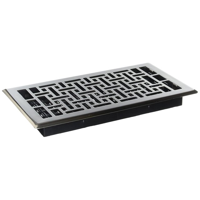 Decor Grates AJH612-NKL Oriental Floor Register, 6-Inch by 12-Inch, Nickel