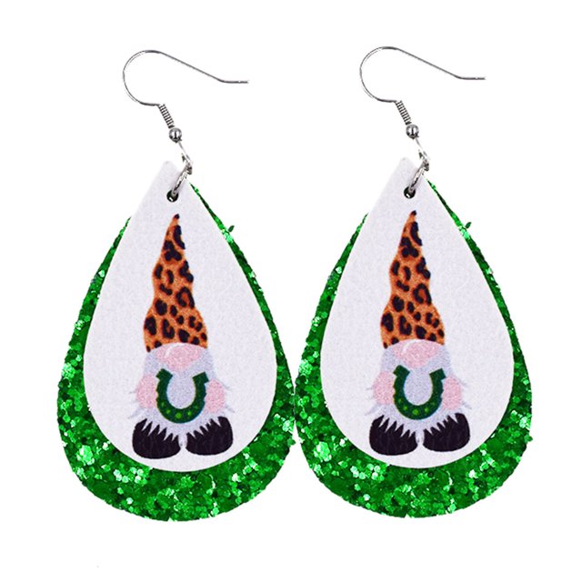 Heliisoer Boucles d'Oreilles pour Femmes, Mode, Saint-Patrick, Vert, Forme Goutte, Imprimées, Clous d'Oreilles