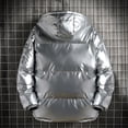 thumbnail image 4 of EGNMCR Jackets for Men Shiny Hooded Reflective Down Jacket Cotton Jacket, 4 of 9