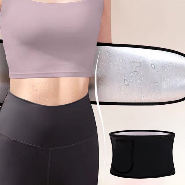 Sweat Waist Trainer Belt for Fitness Running Adjustable Support Wrap Portable Design Compact for Gym Travel Belly Control Workout Gear