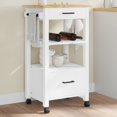 thumbnail image 4 of vidaXL Kitchen Trolley Rolling Cart on Wheels Living Room Solid Wood Pine, 4 of 6