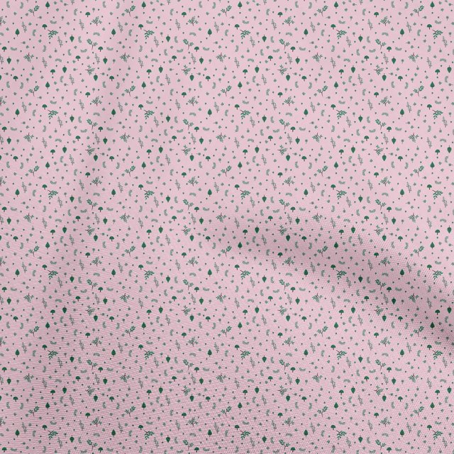 oneOone Velvet Light Pink Fabric Leaves Fabric For Sewing Printed Craft Fabric By The Yard 58 Inch Wide