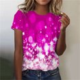 thumbnail image 2 of Dealovy T-Shirts pour Femmes Décontractés à Manches Courtes Tuniques Imprimées Col Ras du Cou Été Amples Confortables Blouses, 2 of 4