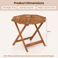 thumbnail image 3 of Gymax 35.5'' Solid Wood Patio Dining Table w/1.97'' Umbrella Hole Slatted Tabletop, 3 of 10