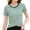 Green, variant on Lixiuxyad Woman Tee Women's Striped Retro Top Korean Style Full Loose Round Neck Short Sleeve Design Sense Color Contrast T Shirt