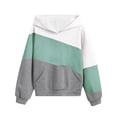 thumbnail image 1 of 2025 Boy And Grils Unisex Kids Color Block Sweatshirt Hooded Pocket Pullover Hoodies Green, 1 of 5