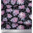 thumbnail image 2 of Soimoi Moss Georgette Fabric Geometric,Leaves & Rose Floral Decor Fabric Printed Yard 42 Inch Wide, 2 of 3