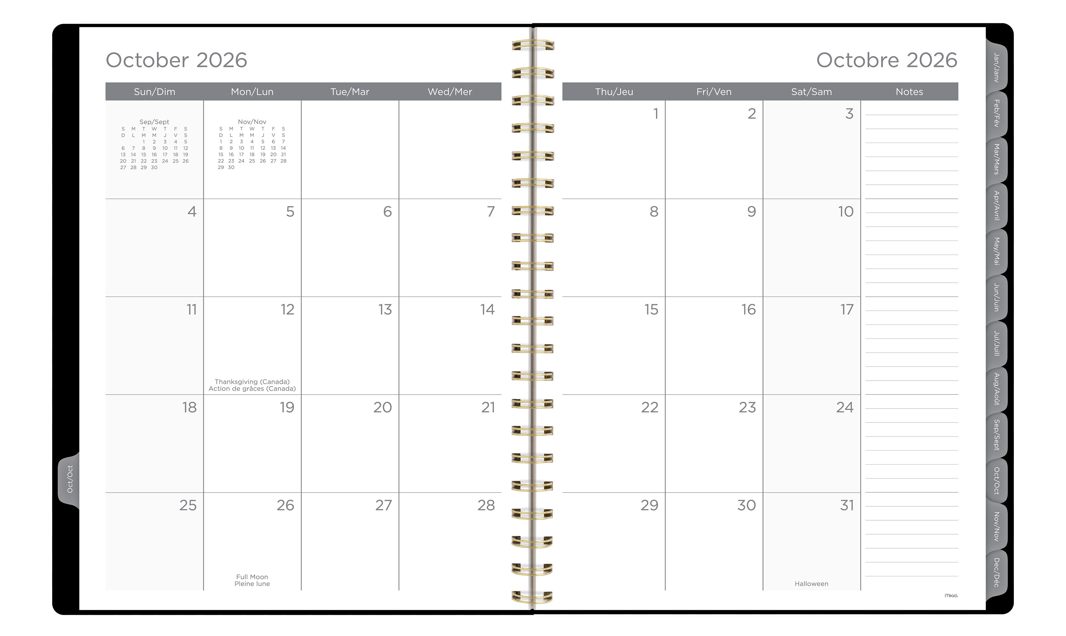 2027 Agenda hebdomadaire et mensuel Mead® Minimalist, grand format