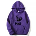 thumbnail image 1 of Chandail Imprimé Hip hop pug pour Hommes et Femmes (Violet, G), 1 of 10