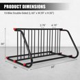 thumbnail image 3 of Ourlova Double Side Commercial Grid Bike Rack for 10 Bikes, Heavy Duty Metal Floor Stand for Parking, 3 of 8