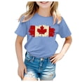thumbnail image 1 of GDREDA Vêtements Fille T-Shirt à Manches Courtes pour Filles T-Shirt d'Été à Col Rond Coupe Décontractée T-Shirts Basiques Hauts Fille Été Bleu Clair, 4-5 Ans, 1 of 4