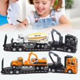 thumbnail image 4 of Pull-back Design Construction Trailer Model Moving Joints Detachable Head Construction Trailer Vehicle Model for Kids, 4 of 10