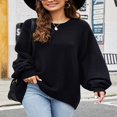 thumbnail image 2 of Women Casual Sweater Winter Long Sleeve  Neck Solid Color Loose Fit Knit Tops, 2 of 5