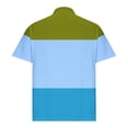 thumbnail image 4 of Chemises pour Hommes, T-Shirt/blouse Décontracté pour Hommes à Manches Courtes Imprimé, Col Rabattu, Boutons, Fente Latérale, 4 of 5
