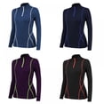 thumbnail image 3 of Women Quarter Zip Pullover Running Shirts Long Sleeve Activewear Tops Tight Workout, 3 of 5