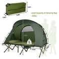 thumbnail image 2 of Gymax 2-Person Outdoor Camping Tent Cot Compact Elevated Tent Set W/ External Cover Green, 2 of 9