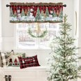 thumbnail image 2 of Christmas Snowman Valance Kitchen Curtains for Windows, Christmas Tree Rod Pocket Valances Window Treatments Red Xmas Snowy Winter Short Curtains For Bedroom/ Living Room, 54" X 18" -1 Panel, 2 of 5