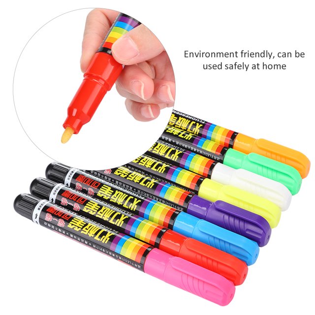 Glass Window Fluorescent Pen, Erasable Liquid Chalk Pen Replacing Old Dust Chalk No Dust For LED Light Board And Media