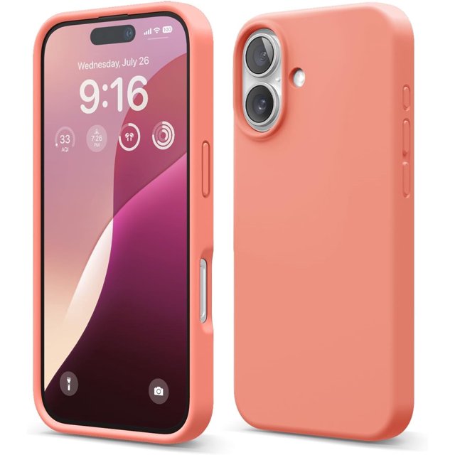 KOMI Compatible with iPhone 16 Pro Max Case, Premium Liquid Silicone Case, Full Body Protective Cover, Shockproof, Slim Phone Case, Anti-Scratch Soft Microfiber Lining, 6.9 inch Pomelo Pink