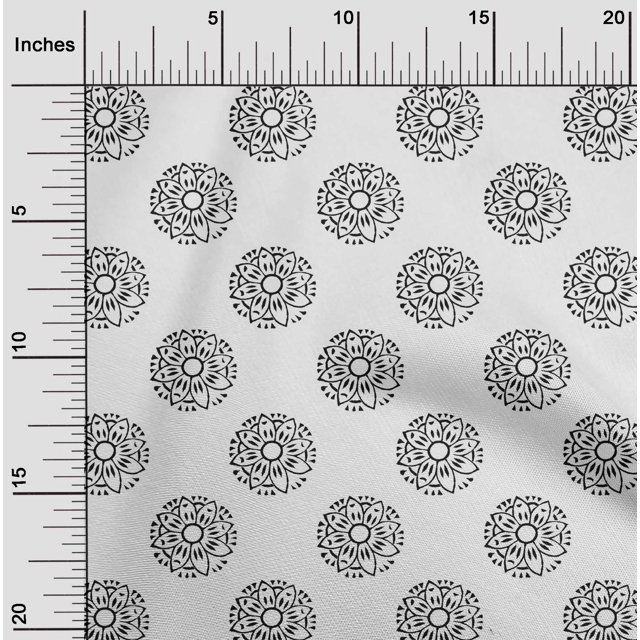 oneOone Viscose Chiffon Fabric Floral Block Decor Fabric Printed BTY 42 Inch Wide