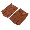 thumbnail image 2 of maskred Gants de Cyclisme Rétro en Cuir PU pour Hommes Sans Doigts Marron avec Boucle L 1Ensemble, 2 of 6