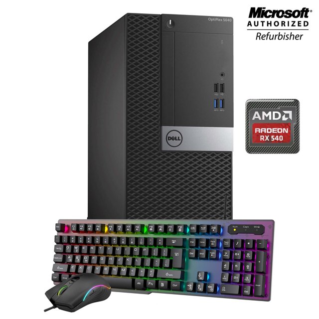 PC de Jeu, Dell OptiPlex 5040 Ordinateur de Bureau, Processeur Intel Core i5, 8 Go Ram, Nouveau SSD 1 To, WiFi, Clavier et Souris de Jeu, HDMI, AMD Radeon RX 550 4 Go, Win 10 Pro 64 Bits