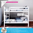 thumbnail image 2 of BEDSMART Lit Superposé Double sur Double en Bois Massif / Blanc, 2 of 7