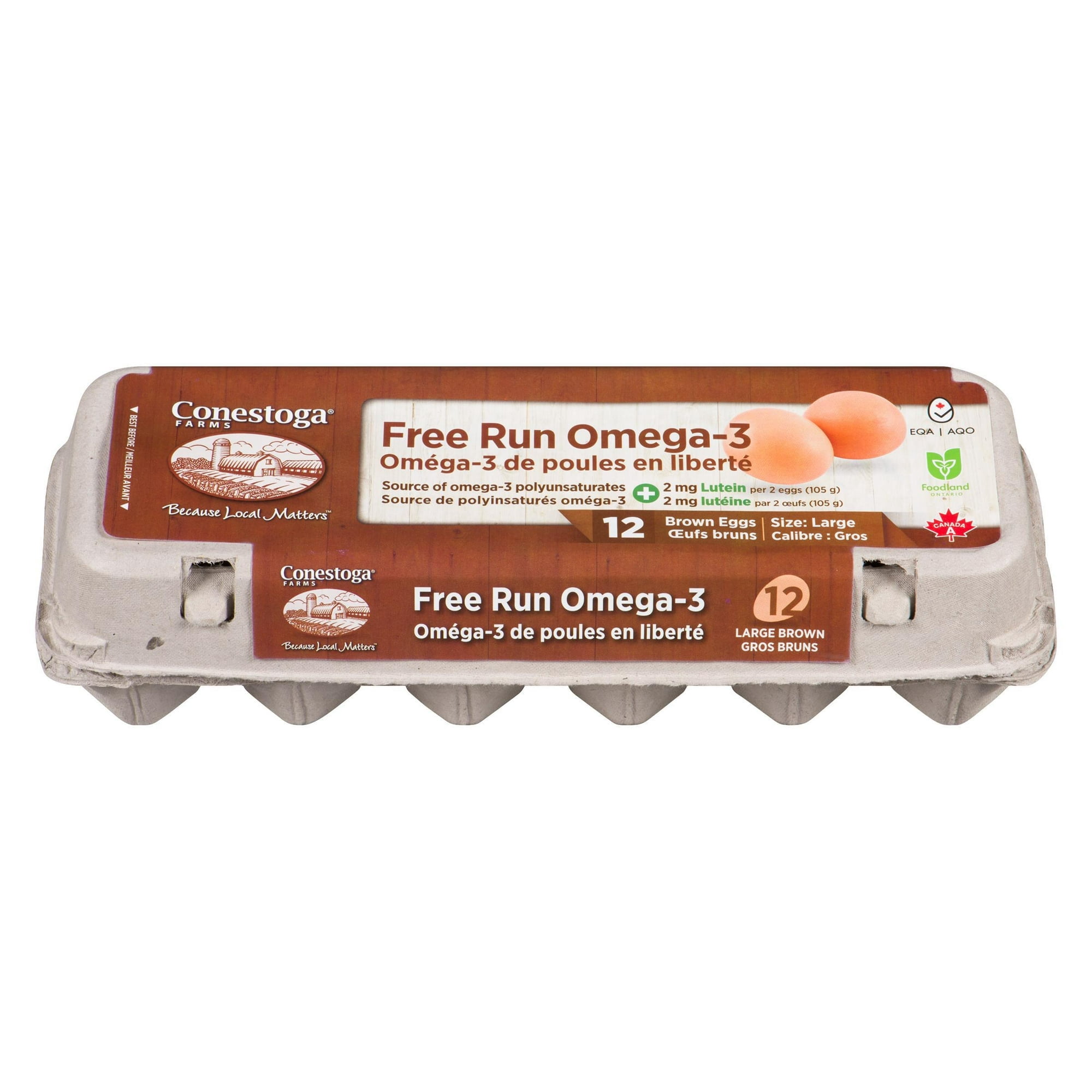 Conestoga Farms Free Run Omega-3 Large Brown 12 Eggs L