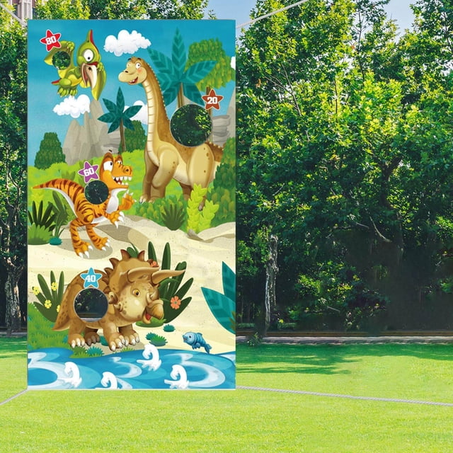 thinsony Reusable Bean Bag Game Sets Banner Friends Interaction Toss Game Yard Game Style C
