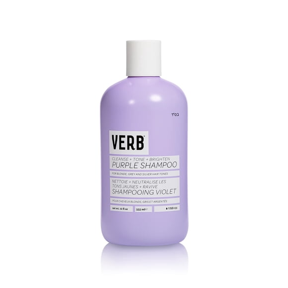 Shampooing Violet Verbâ - Shampooing Tonifiant Végétalien pour Cheveux Blonds, Gris et Argentés - Sans Sulfate et Sans Parabène - Correcteur de Couleur Violet pour Réduire les Tons Jaune Cuivré, Â 12 fl oz