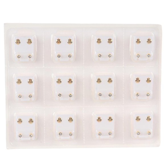 12 Pairs Medical Earrings Piercing Tool Ear Stud Surgical Steel Earrings Jewelry