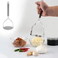 thumbnail image 2 of Stainless Steel Potato Masher Cooking Utensil,Garlic Sweet Potato Squash Mash Masher, 2 of 9