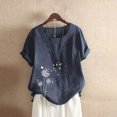 thumbnail image 1 of Babysbule Hauts pour Femmes Liquidation Mode Femmes Été Ample Imprimé T-Shirt à Col Rond Manches Courtes Blouse Décontractée Hauts, 1 of 3