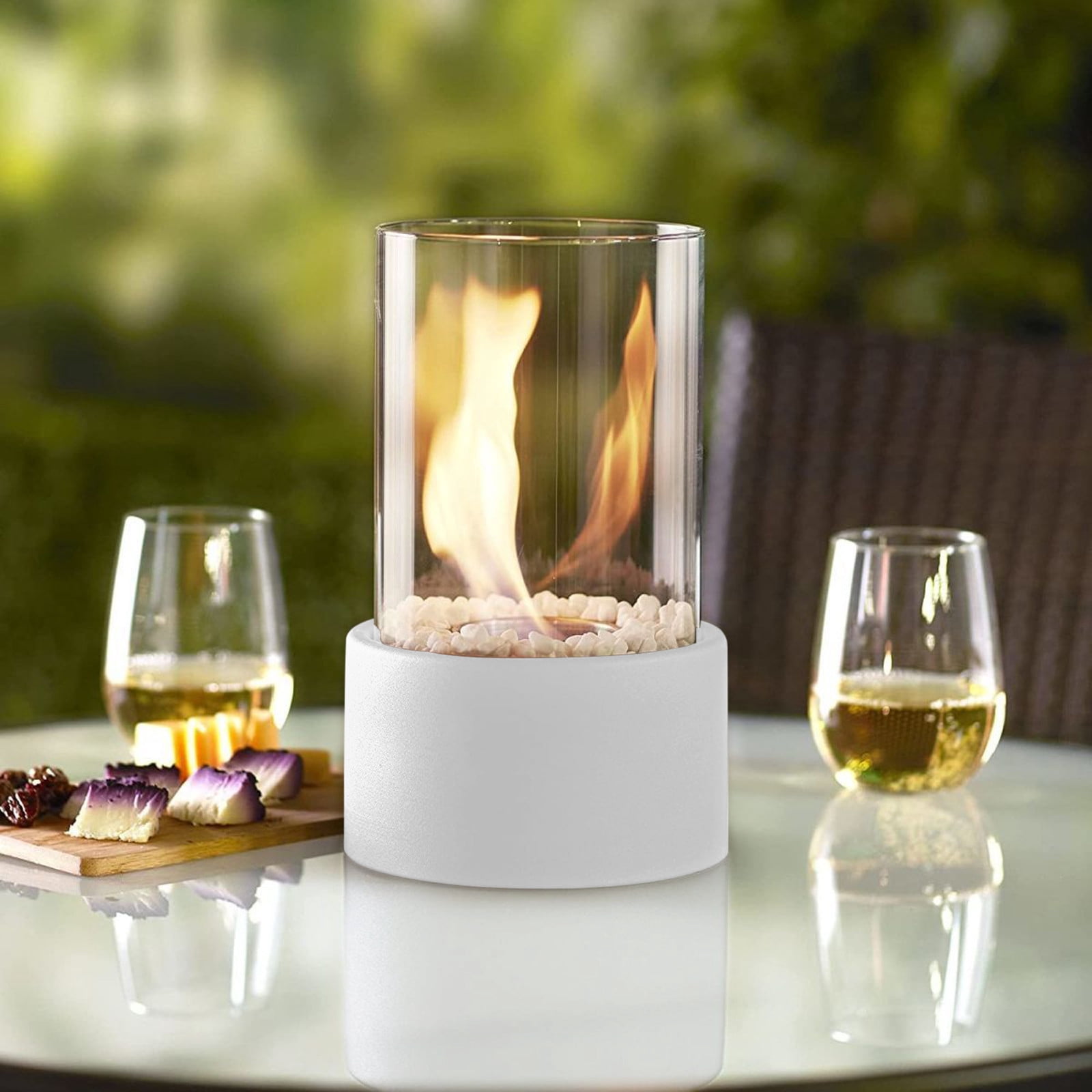SuoKom Tabletop Fire Bowl Pot Indoor Outdoor Portable Tabletop Fireplace Clean Burning Bio Ethanol Fire