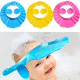 thumbnail image 1 of 3Pcs Baby Shower Caps,3 Colors Baby Bathing Hat Kids Adjustable Shower Cap Kids Wash Hair Shield with Ear Protection, 1 of 12