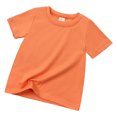 thumbnail image 3 of B91xZ T-Shirt Décontracté à Col Rond pour Filles et Tout-Petits, Manches Courtes, Orange 6-7 Ans, 3 of 4