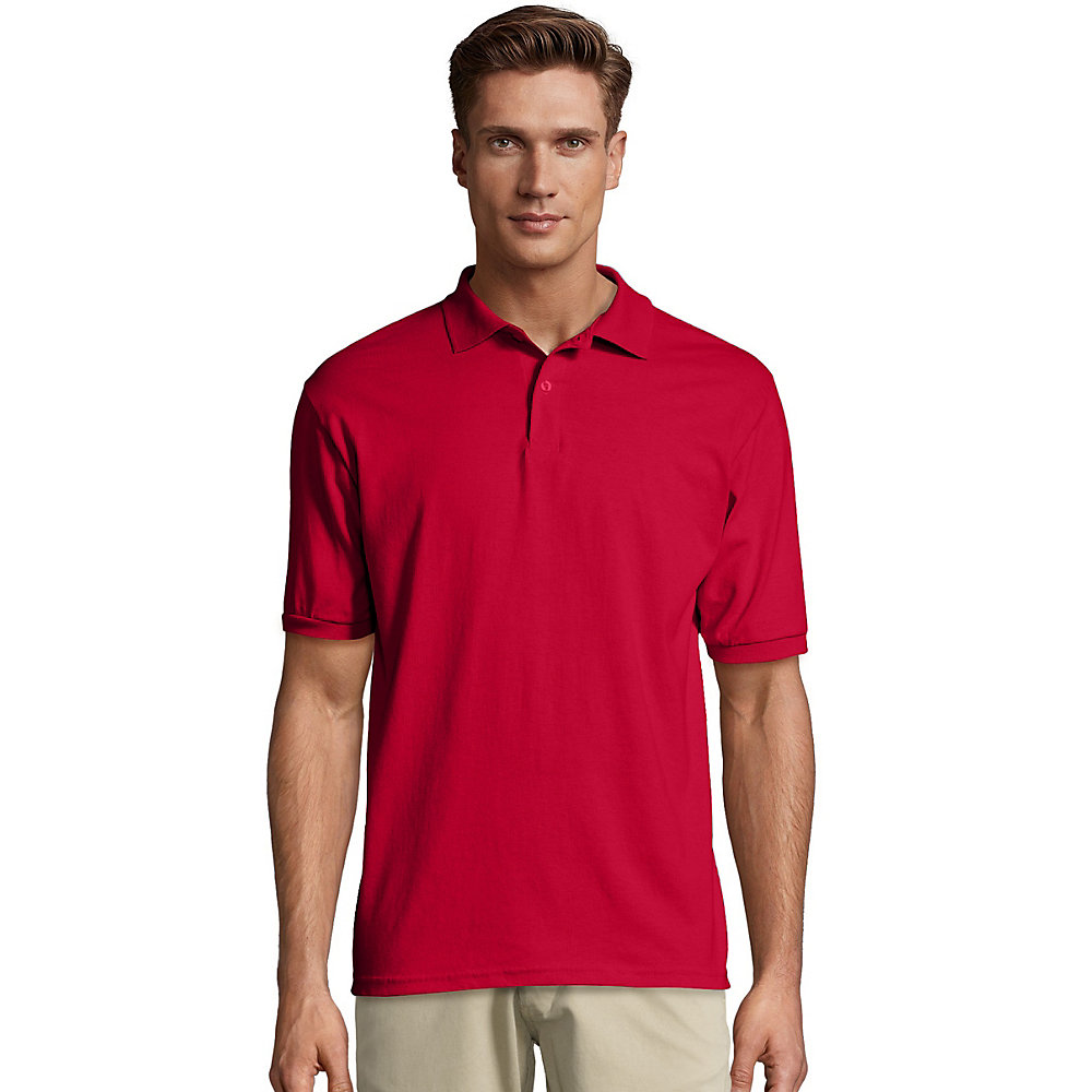 Hanes Men's Cotton-Blend EcoSmart Jersey Polo - 054X