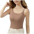 thumbnail image 1 of WRKEKC Camisole pour Femmes, Couleur Unie, Chaude, avec Soutien-Gorge Intégré, Sans Manches, Col Rond, Chandail, Camisole Décontractée et Tendance, 1 of 9