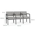 thumbnail image 3 of Lenox Chaise d'Attente de Réception en Acier à 3 Places / Acier Charbon / Gris Foncé, 3 of 5